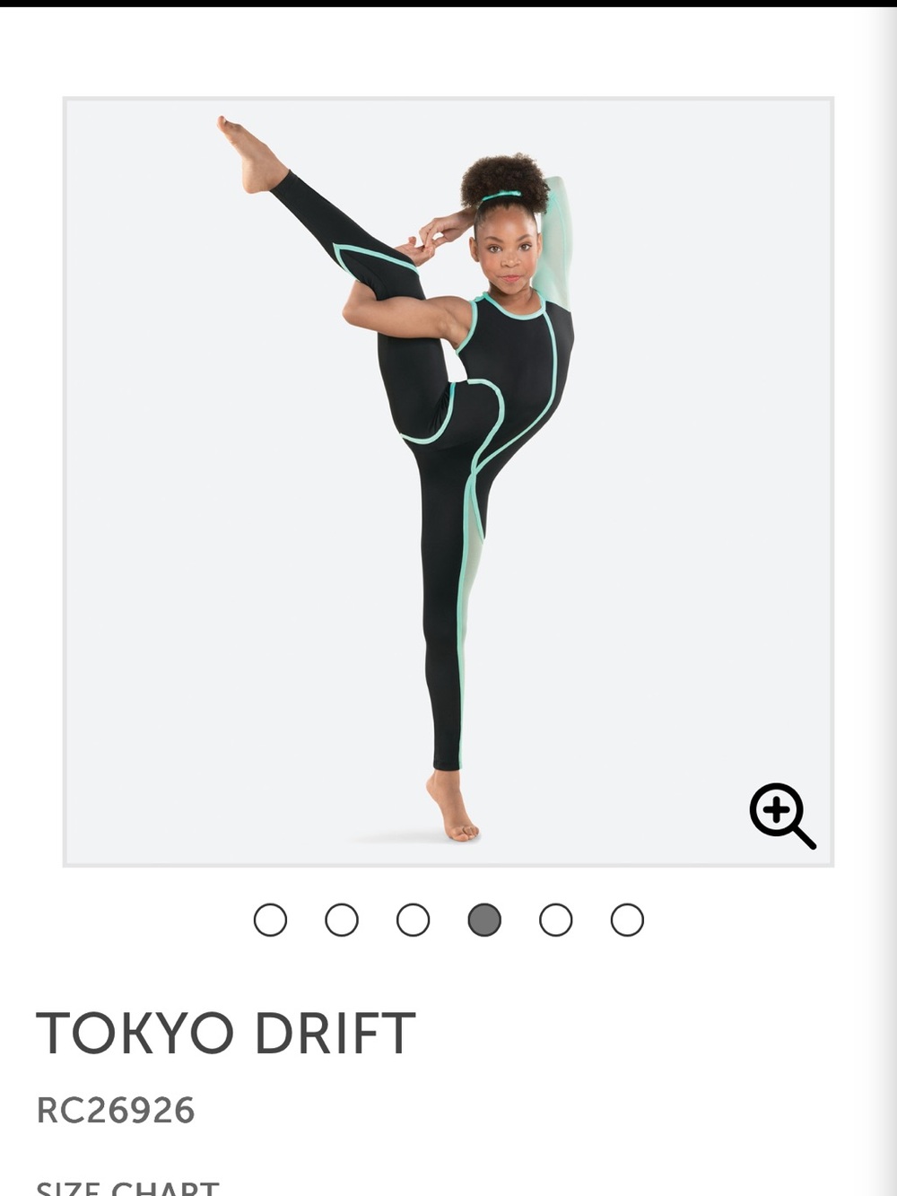 Revolution Kids Dance Unitard in Black and Mint